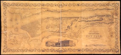 Topographical Map of the City and County of New-York, and the Adjacent Country: With Views in the Border of the Principal Buildings, and Interesting Scenery of the Island by American School